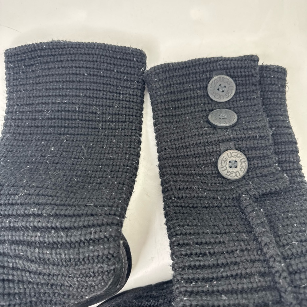 Ugg CLASSIC CARDY Women's Black Knit Tall Sweater BOOTS Size 5 - Picture 5 of 10